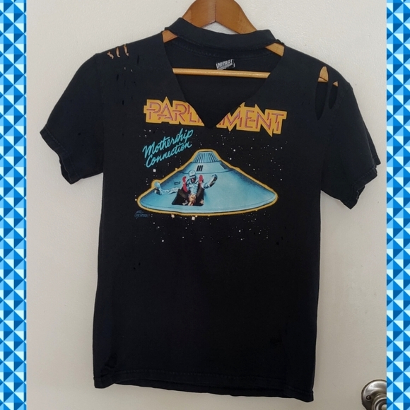 Hot Topic Tops - George Clinton Parliament Funkadelic 2000s DIY Distressed Band Tee Punk Mallgoth